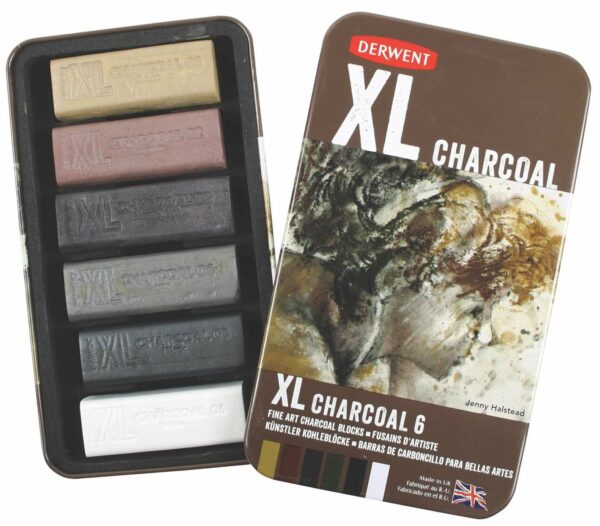 Derwent - XL Charcoal Blocks, 6 Tin