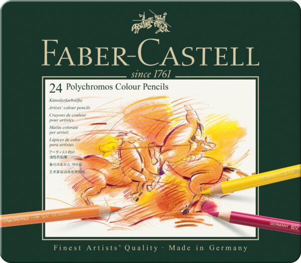 Faber-Castell - Polychromos colour pencil, tin of 24 (110024)