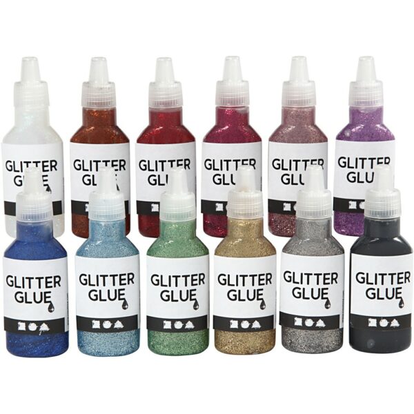 Glitter Glue - Assorted Colors - 12 x 25 ml (318200)
