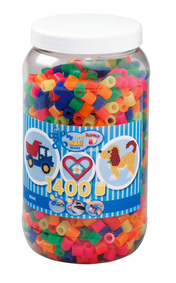 HAMA Beads - Maxi - Beads in tub - 1400 pcs - Neon Mix