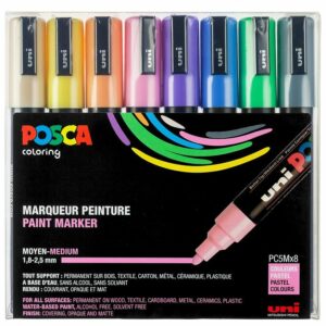 Posca - PC5M - Medium Tip Pen - Pastel colors, 8 pc