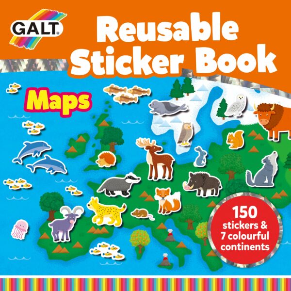 Galt - Reusable Sticker Book - Maps (55-1005287)