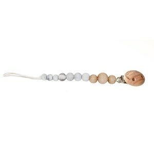 by Baby bubbles Make a Wish Pacifier Clip Marble Grey One Size